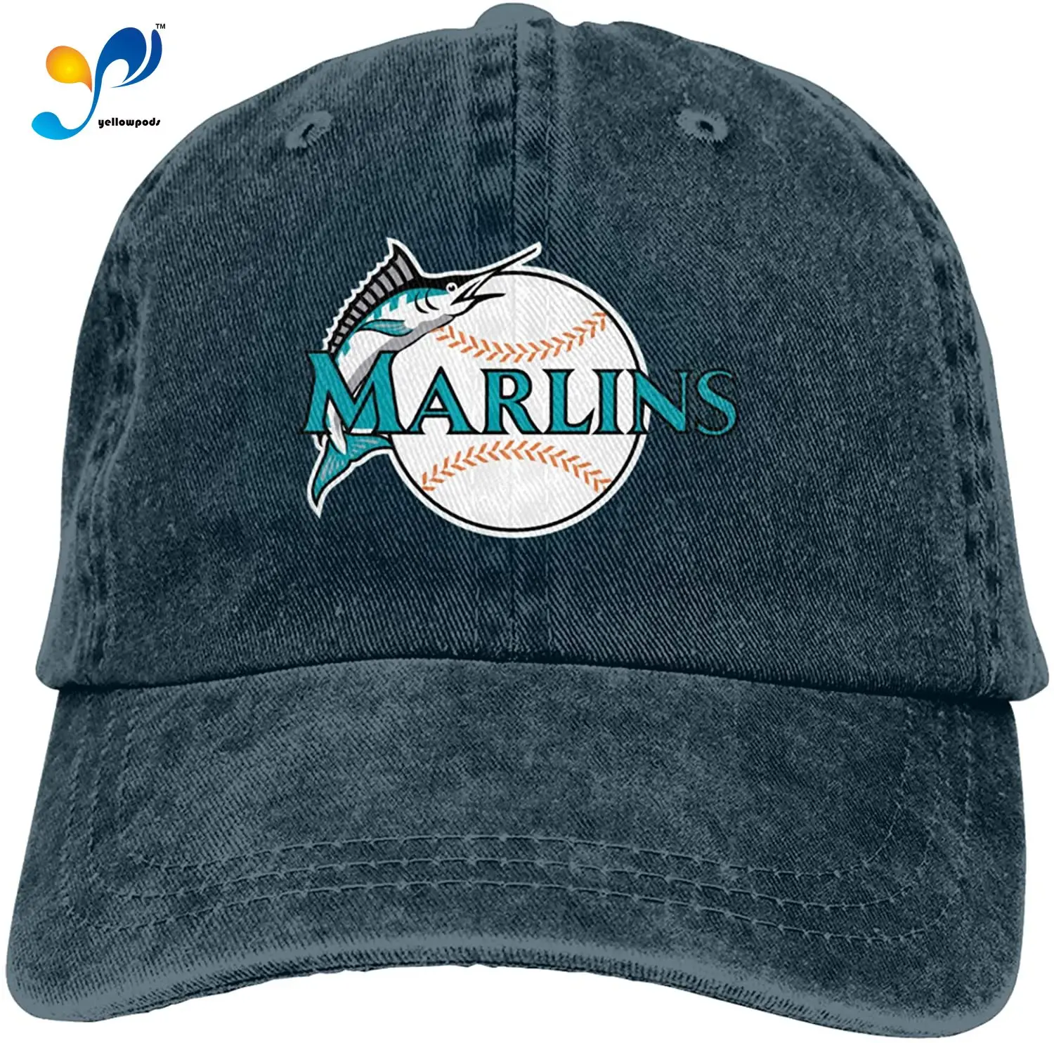 

Miami Baseball Marlin Sandwich Cap Denim Hats Baseball Cap Adult Cowboy Hat