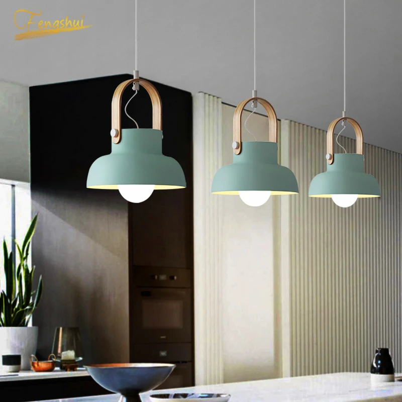 

Nordic LED Pendant Lights Modern Macaron Decor Restaurant Room Bedroom Pendant Lamp Kitchen Hanging Lamp Indoor Lighting Fixture