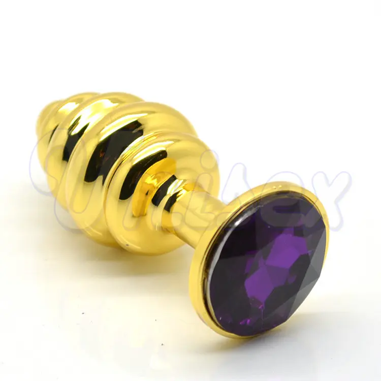 Металлическая Анальная пробка Lovetoy с золотистой резьбой анальная вставка