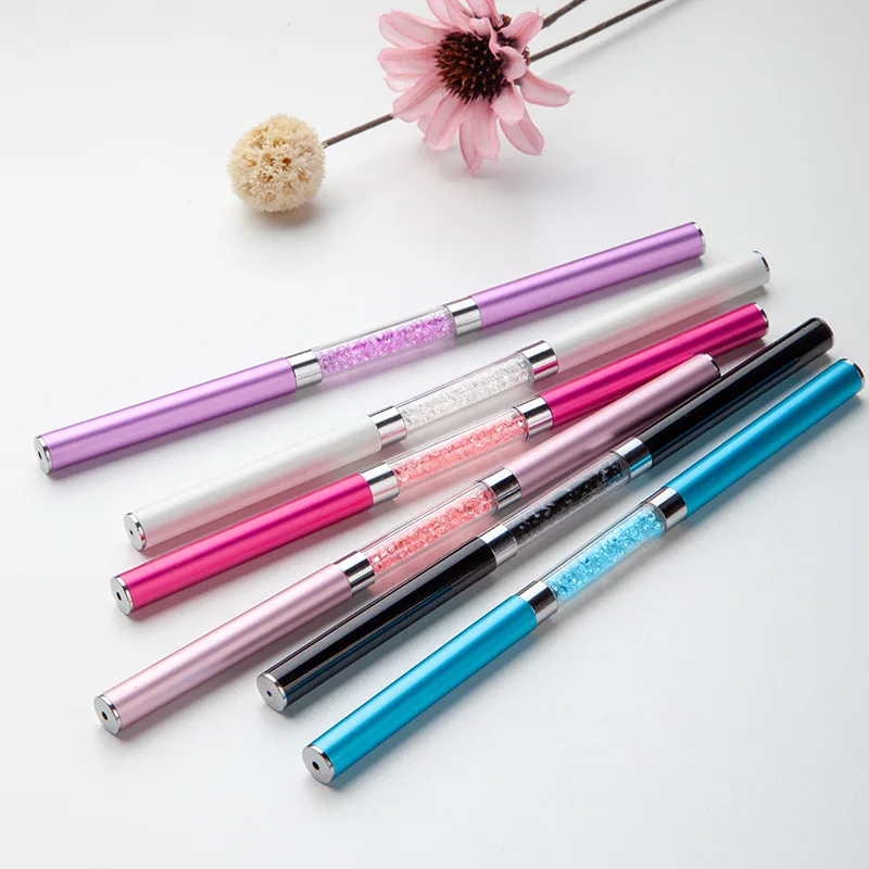 

Double-Headed Glue Steel Pen Multi-Function Nail Brush Set Mink Crystal Painted Line Drawing Pen