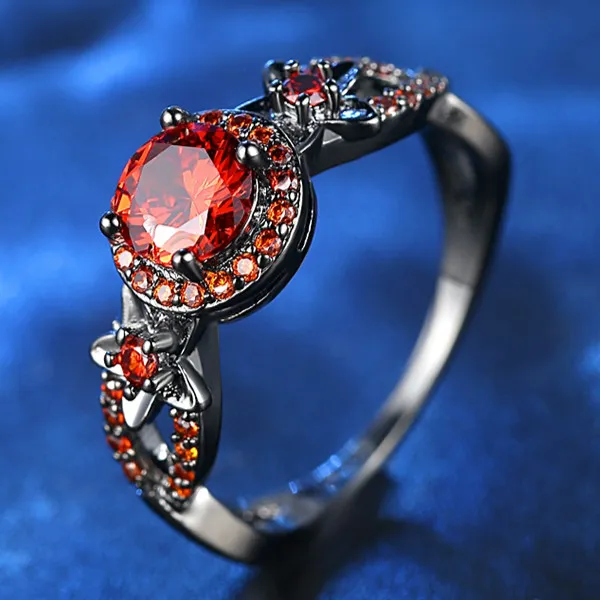 Малиновое циркониевое женское очаровательное модное кольцо креативное