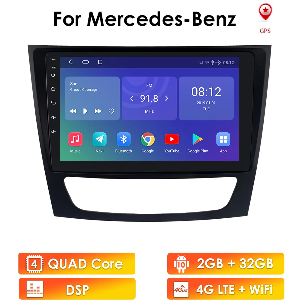 Автомобильный DVD стерео радиоплеер Android 2 Din для Mercedes Benz E W211 E200 E220 E300 E350 E240 E270 E280 CLS