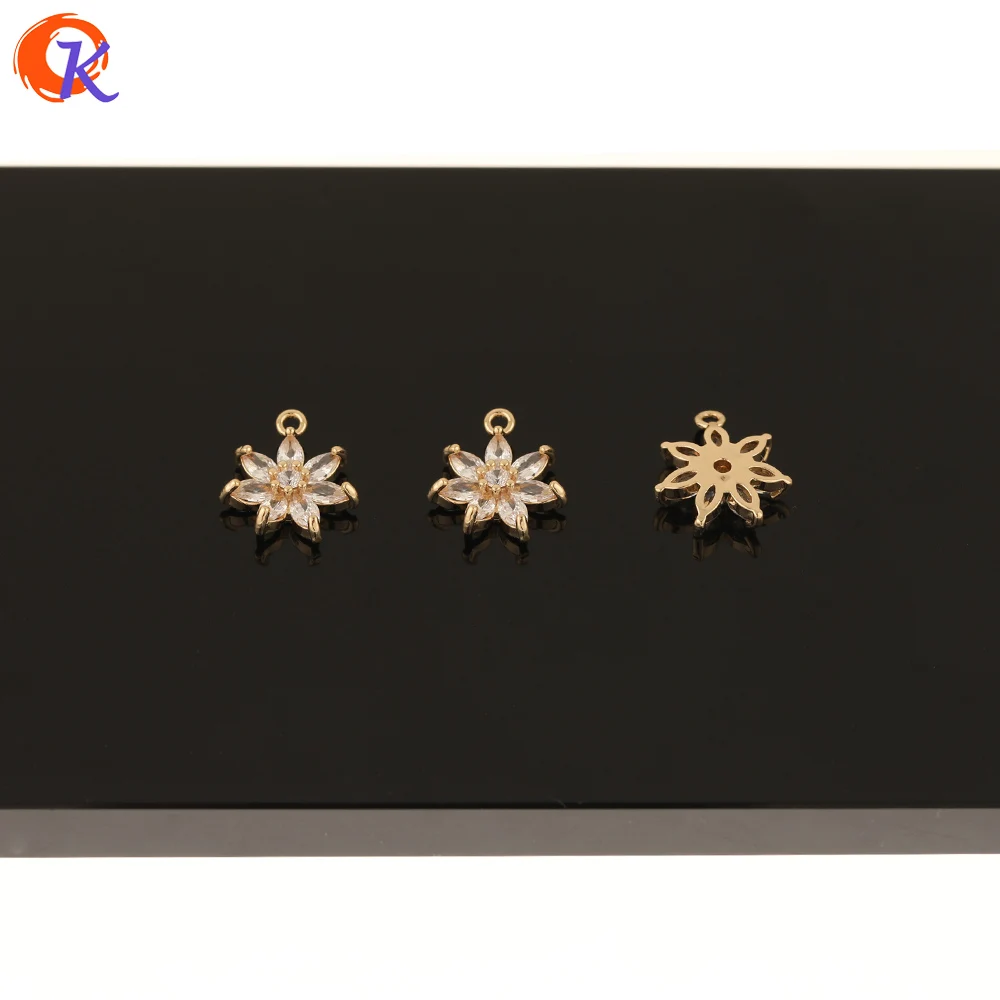 

Cordial Design 50Pcs 10*15MM Jewelry Accessories/CZ Charms/Hand Made/Flower Shape/DIY Connectors Making/Pendant/Earring Findings