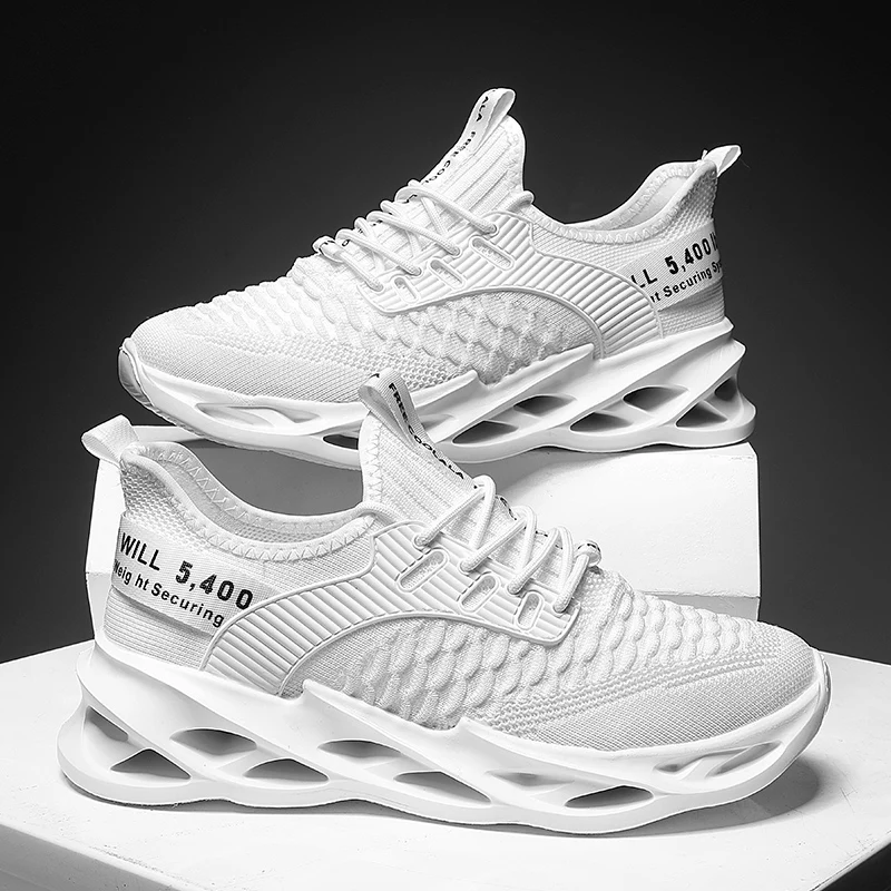 

Men's Sneakers 2021 Mesh Breathable Fashion Casual Shoes Outdoor Comfortable Running Shoes Lightweight Flying Knife Blade Shoes