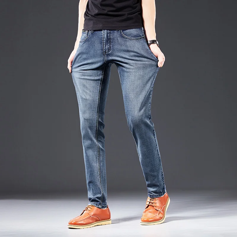 Весна-Осень 2021 мужские Стрейчевые прямые джинсы джинсовые брюки брендовые новые