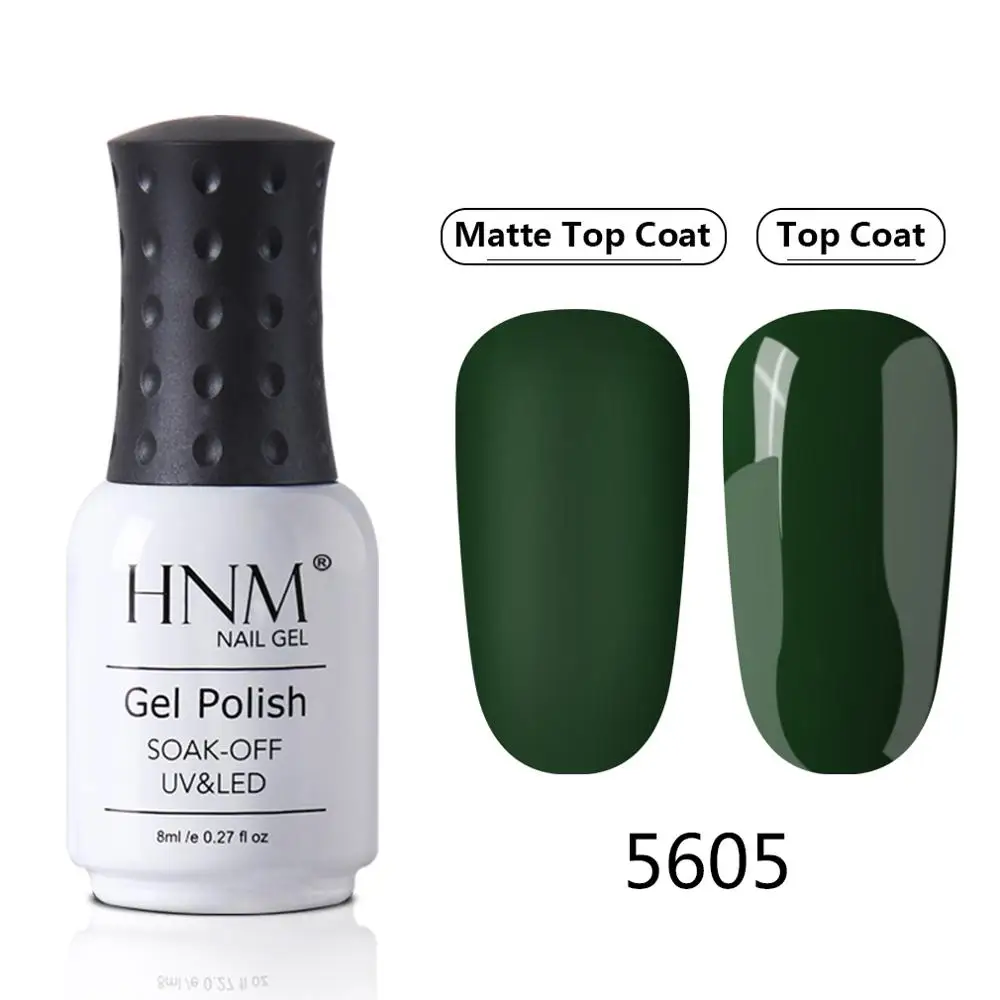 5605 HNM Green Yellow Matte Effect Gel Nail Polish Need Matt Top Coat Base Semi Permanent UV LED Lamp Hybrid Varnishes Lacquer Gellak - Color: 5605