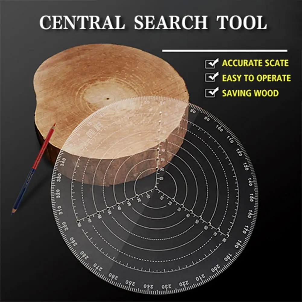 

Round Center Finder Compass Transparent Improve Work Efficiency Workshop Equipment Widely Used Center Finder for Woodworking