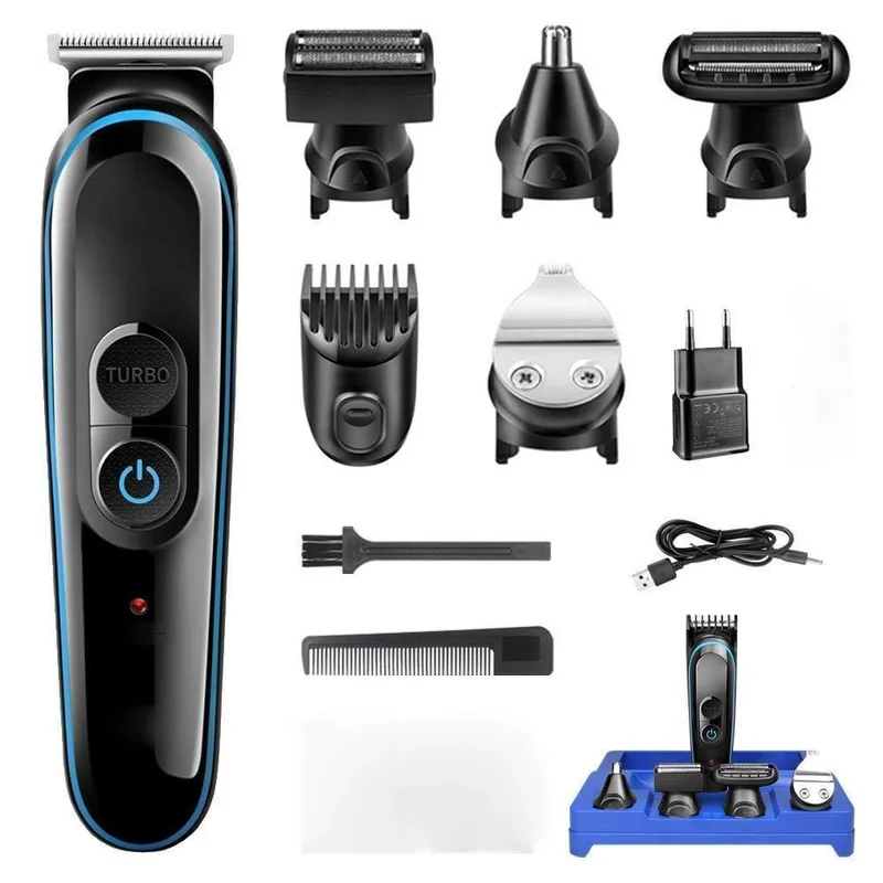 Машинка для стрижки волос мужчин триммер бороды носа 5 в 1 перезаряжаемые