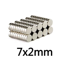 2050100pcs 72 mm disc neodymium magnet 7x2mm n35 round ndfeb dia 7x2 powerful strong magnetic magnets for craft 7 mm x 2 mm