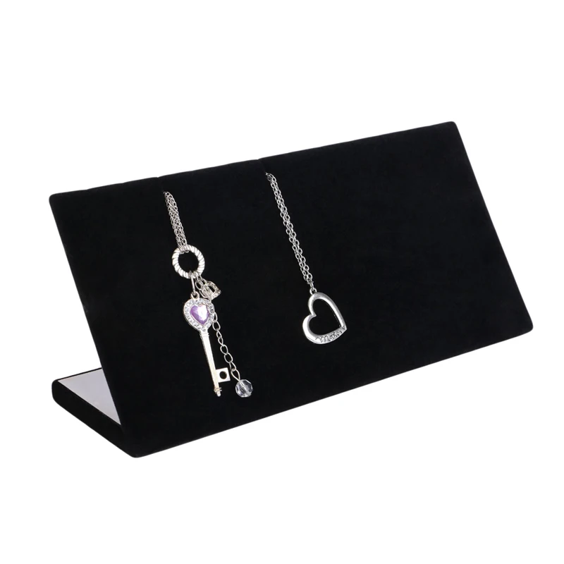 

Velvet Necklace Chain Bracelet Display L Stand Board Jewelry Holder Rack