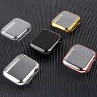 cover for apple watch case 44mm40mm 42mm38mm accessories soft all around tpu bumper screen protector iwatch series se 3 4 5 6