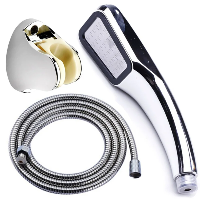 shower head set1 ПВХ Гибкий Душевой Шланг 1,5 м 2 м для ванной ручной душевой шланг Гибкий Душевой Шланг Серебряный Гибкий шланг высокого давления аксессуары - Цвет: shower head set1