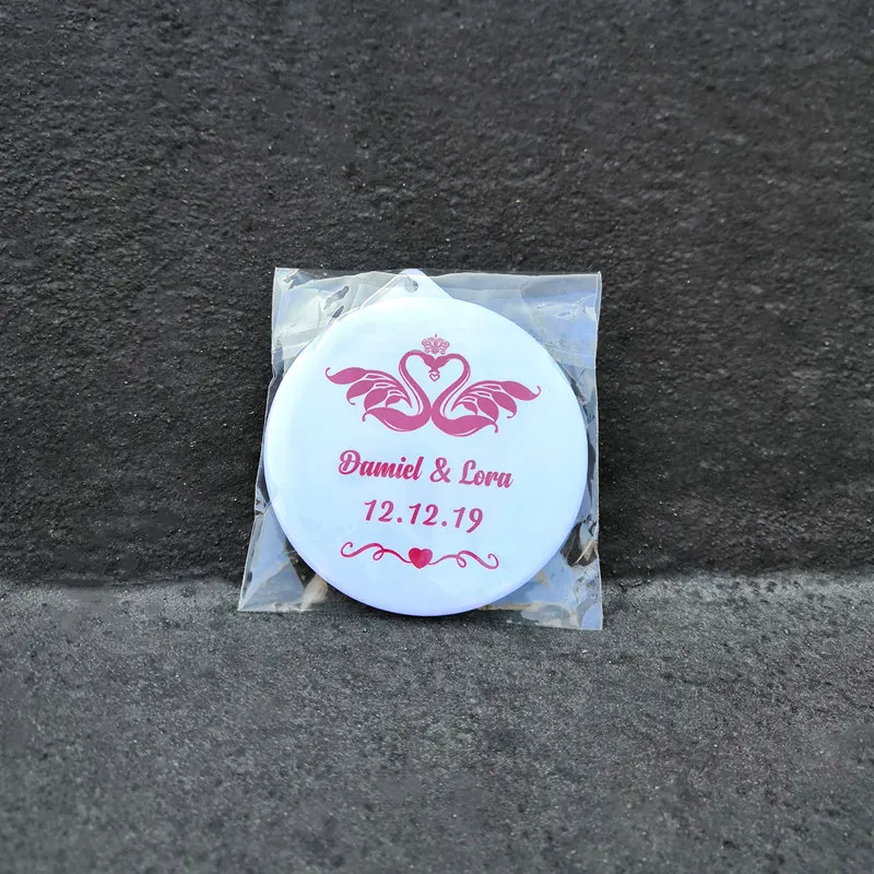 0pp bag pack 50 шт. персонализированные имя Дата брелок с зеркалом Пользовательские Свадебные сувениры и подарки свадебные подарки для гостей Свадебные сувениры - Цвет: 0pp bag pack