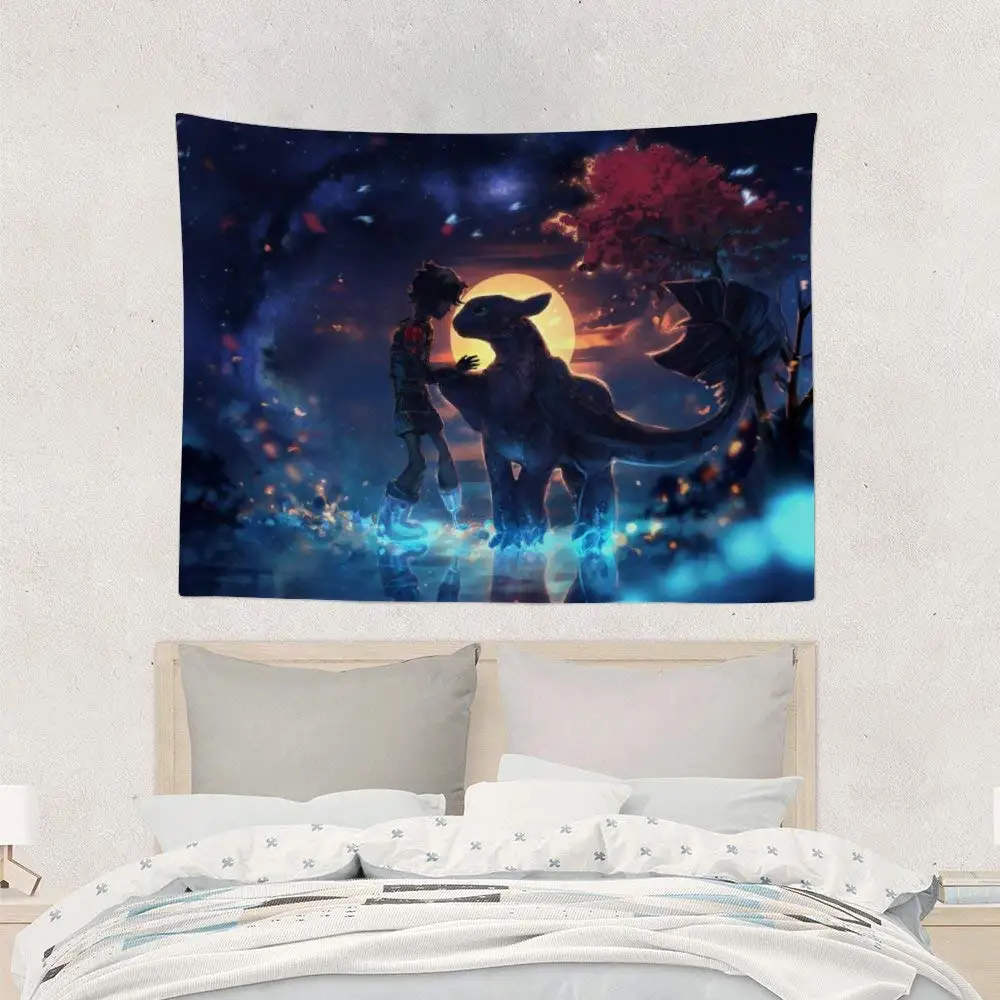 3D печать Как приручить дракона гобелен модное крутое искусство | Дом и сад