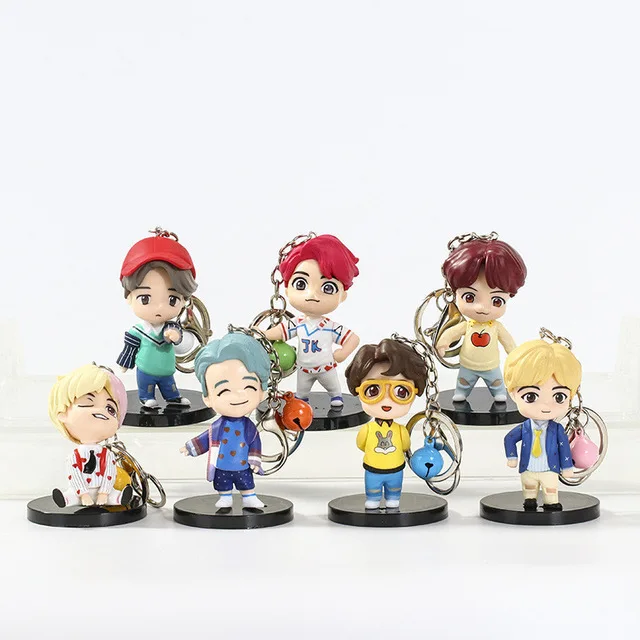 7 шт./компл. Bangtan Boys Group модель игрушки KPOP Star TOP A.R.M.Y ПВХ брелок фигурки для ключей Bt