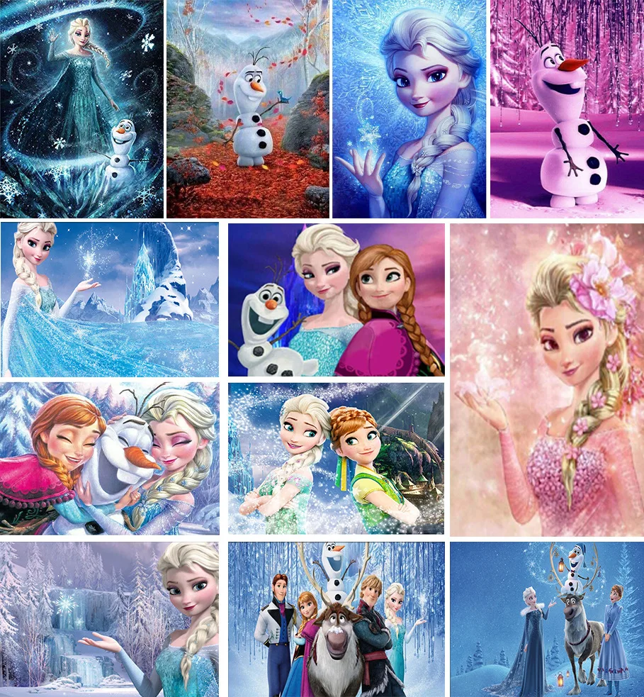 

Disney Frozen 2 diy Diamond Painting Cartoon Cross Stitch Full Round Diamond Embroidery ice Sister Elsa&Anna Diamond toys