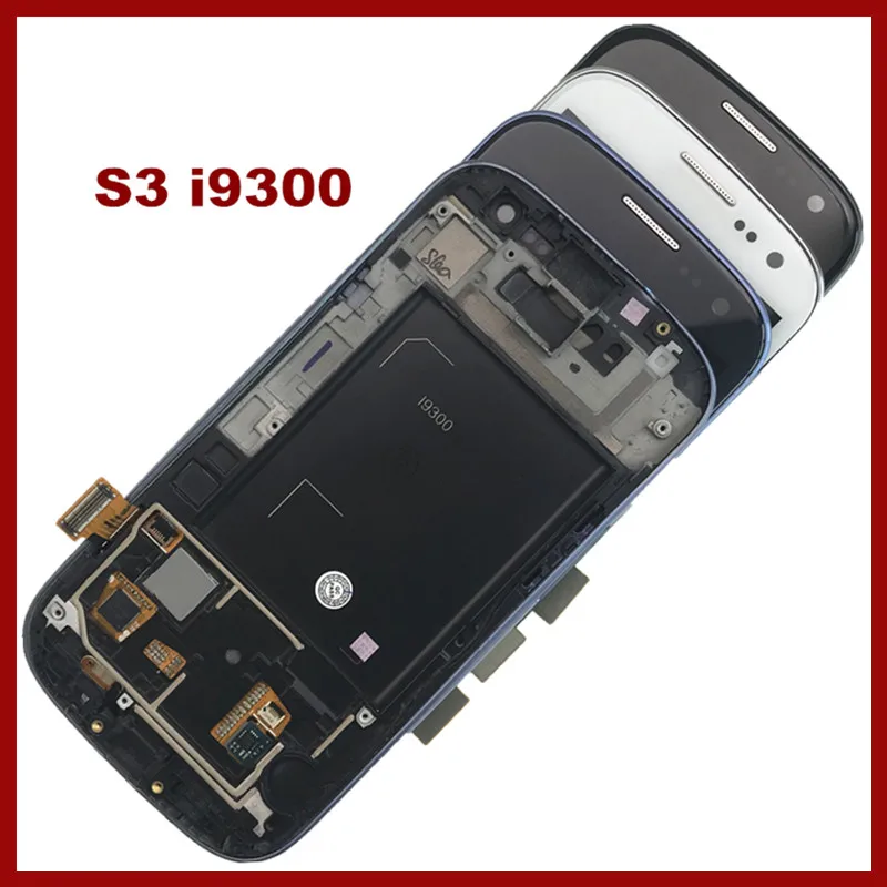 Для SAMSUNG Galaxy S3 дисплей i9300 с рамкой ободок кодирующий преобразователь сенсорного
