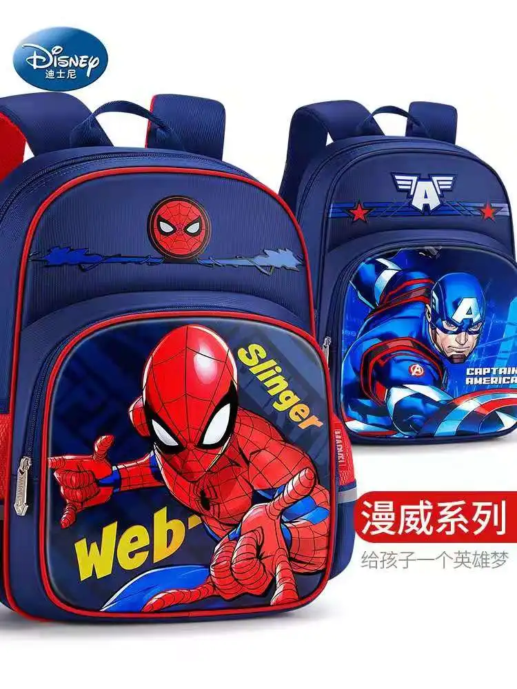 Disney New School Bags For Boys Primary Student Shoulder Light Orthopedic Backpack Spider Iron Man Kids Birthday Gifts Mochilas