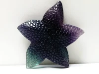 25 89gnatural fresh fluorite hand carved pieces of starfish healing therapy 04