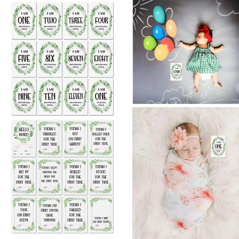 

12 Pcs Baby Milestone Photo Cards - 12 PCs Photo Cards To Capture Your Baby's First Year Memorable Moments Newborn Photo 3XUC