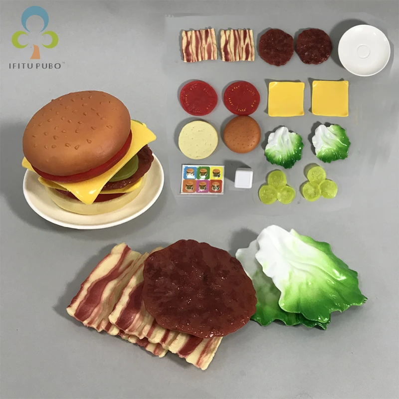 DIY Детская имитация еды гамбургер кухонная игрушка комплект ролевых игр