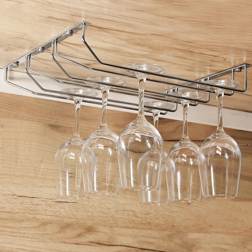 Настенный держатель для вина из нержавеющей стали подвесная стойка бокалов