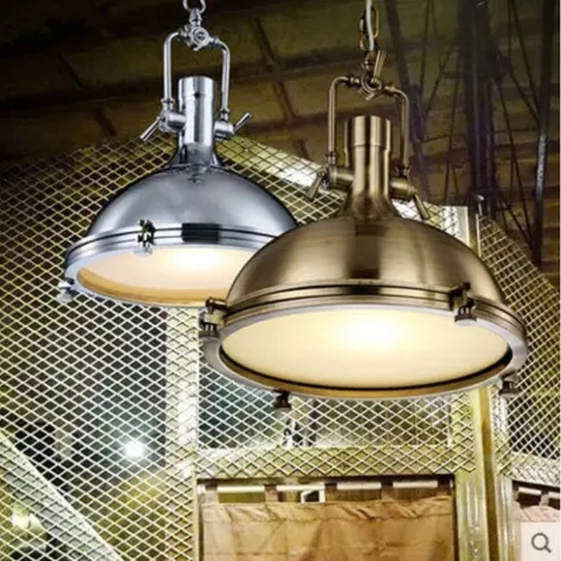Американский Стиль Винтаж подвесной светильник RH промышленные хромированный