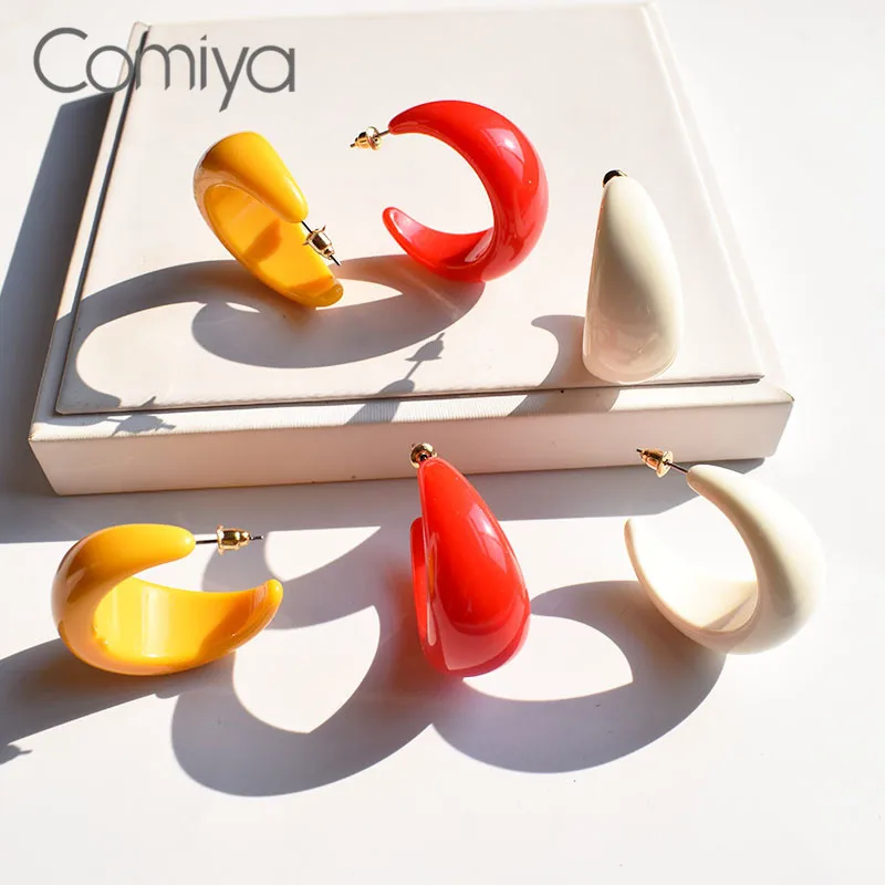 Comiya сережки гвоздики большие акриловые подвески в форме Луны модные ювелирные