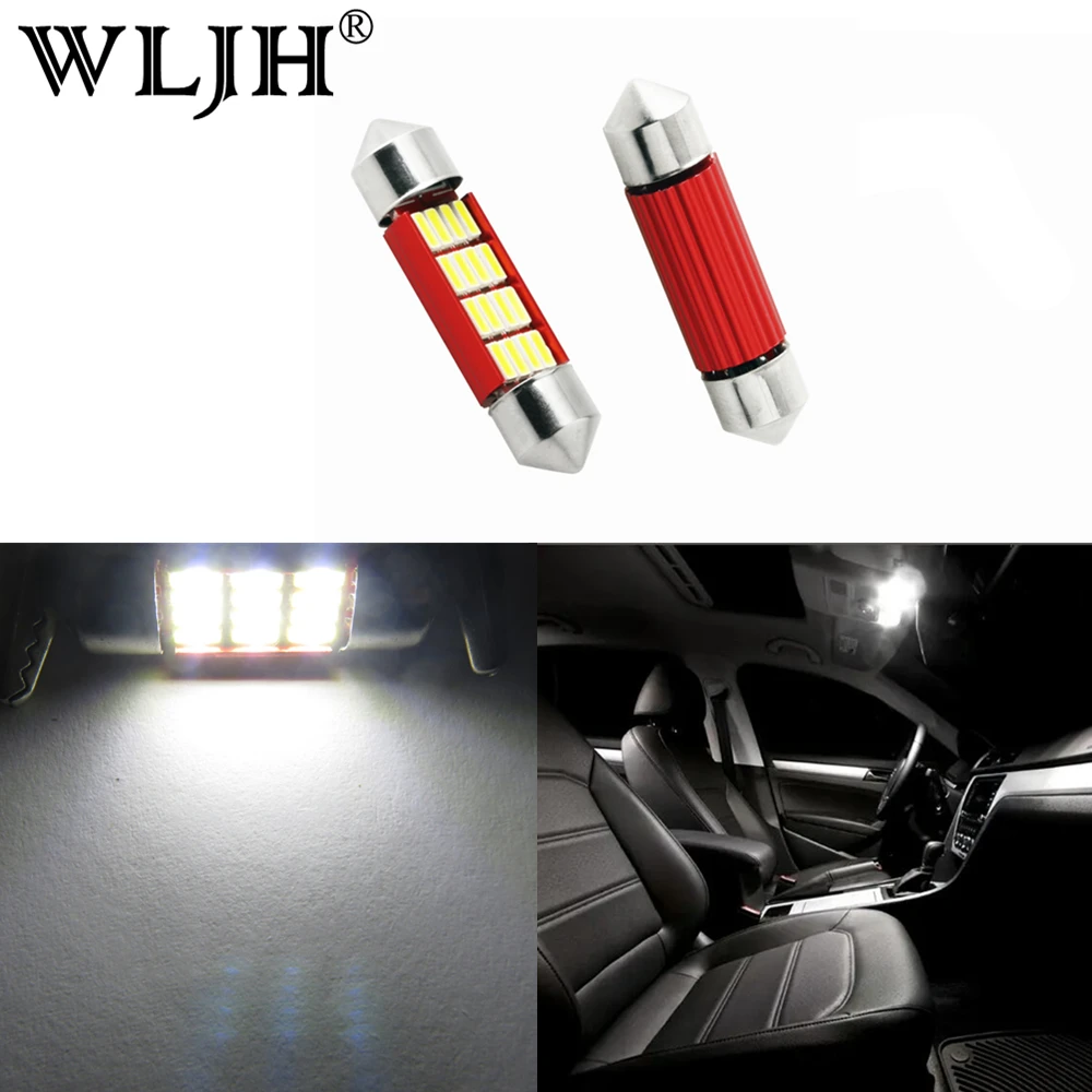 WLJH 2x CANBUS 211 2 авто 41 мм светодиодный гирлянда для салона Купол Карта багажник