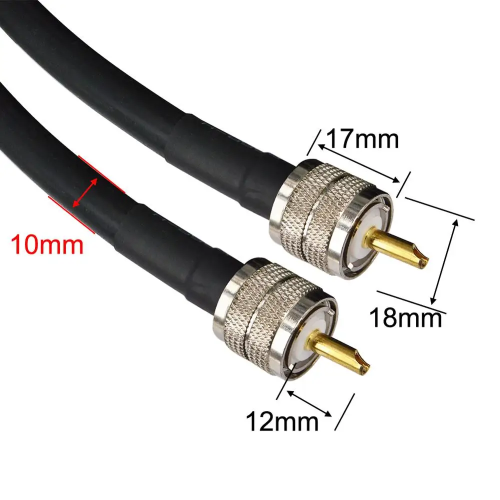 RG8 коаксиальный Коаксиальная антенна 10 м кабель штекер UHF на штекер UHF разъемы 50 Ом Джемперы любительский CB радио антенна кабель провода