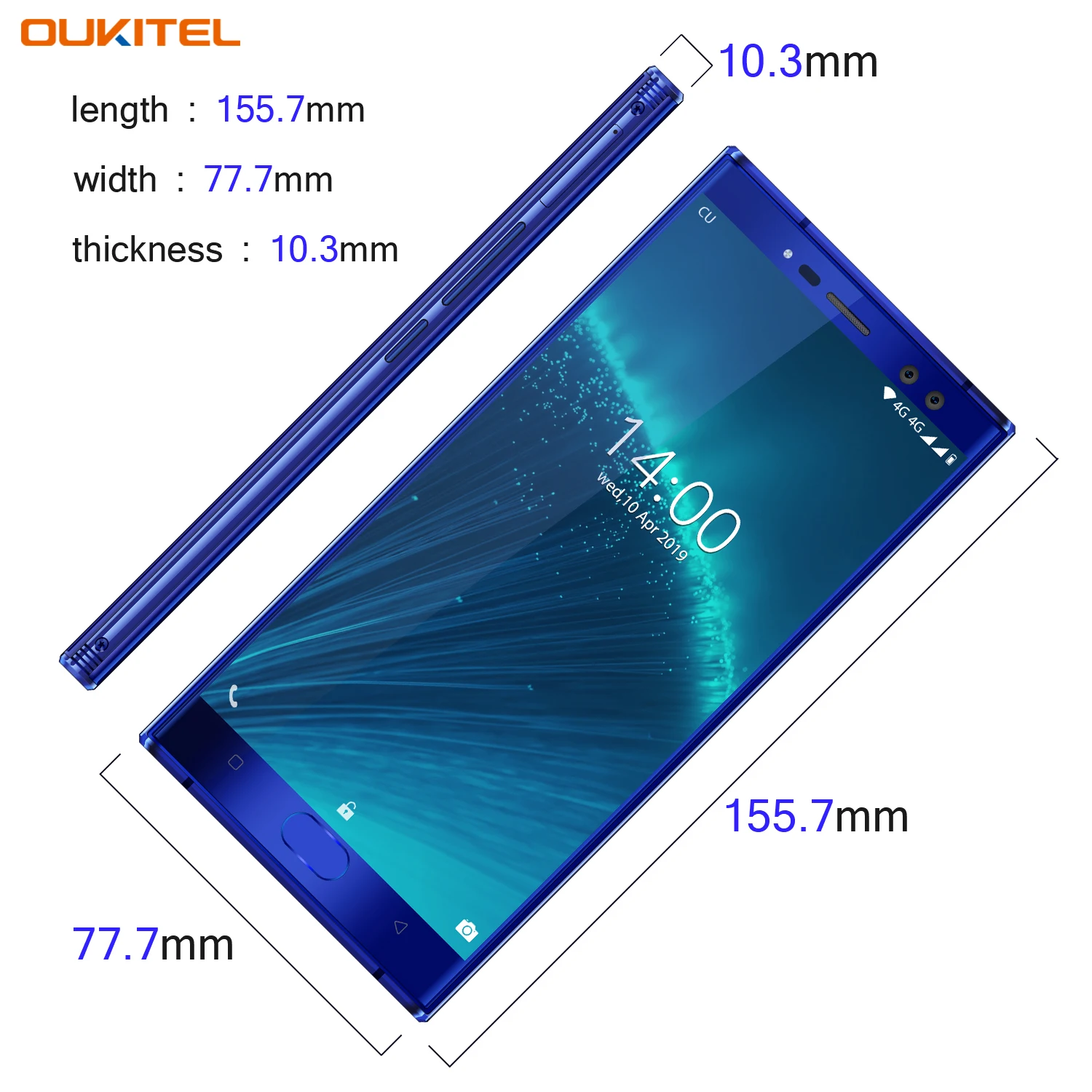 Смартфон Oukitel K3 Pro 4 Гб + 64 ГБ 5 5-дюймовый двойной экран 2.5D Восьмиядерный мобильный