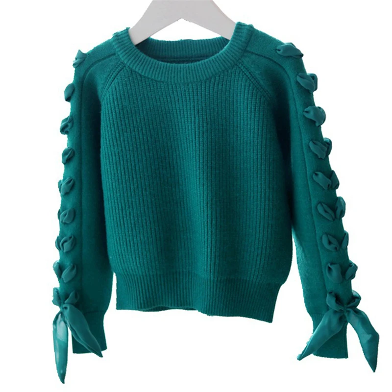 Брендовый свитер для маленьких девочек Осенний Детский Повседневный пуловер от