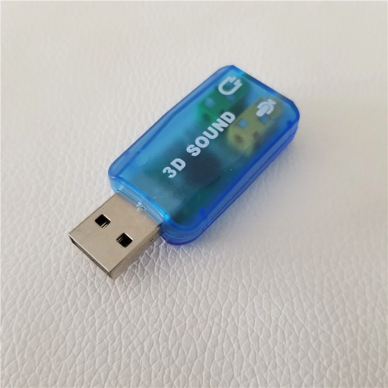 

10pcs/lot USB 2.0 to 3D 5.1 AUDIO SOUND CARD ADAPTER 3.5 mm mic Virtual 5.1 CH sound track