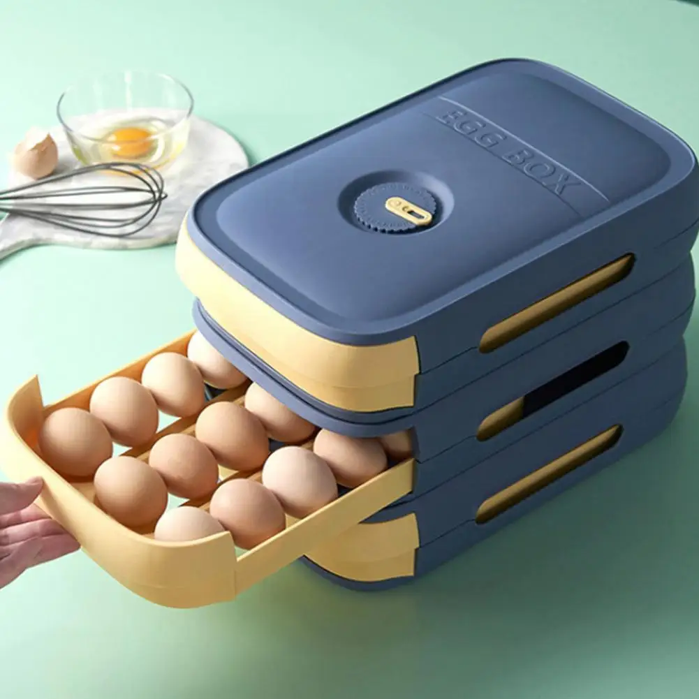 

Refrigerator Egg Rack Drawer Type Egg Storage Box Food Container Convenient Stackable Egg Holder Case Kitchen Supplies