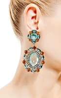 bohemian feng shui drop explosion earrings multicolor artificial semi gem zircon exquisite earrings