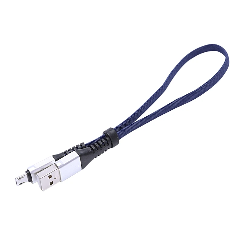 Top Deals USB to Micro-USB Short Flat Charging Cable with Metal Connector for Android Device and Power Bank Charge (0.65 ft /0.2 |
