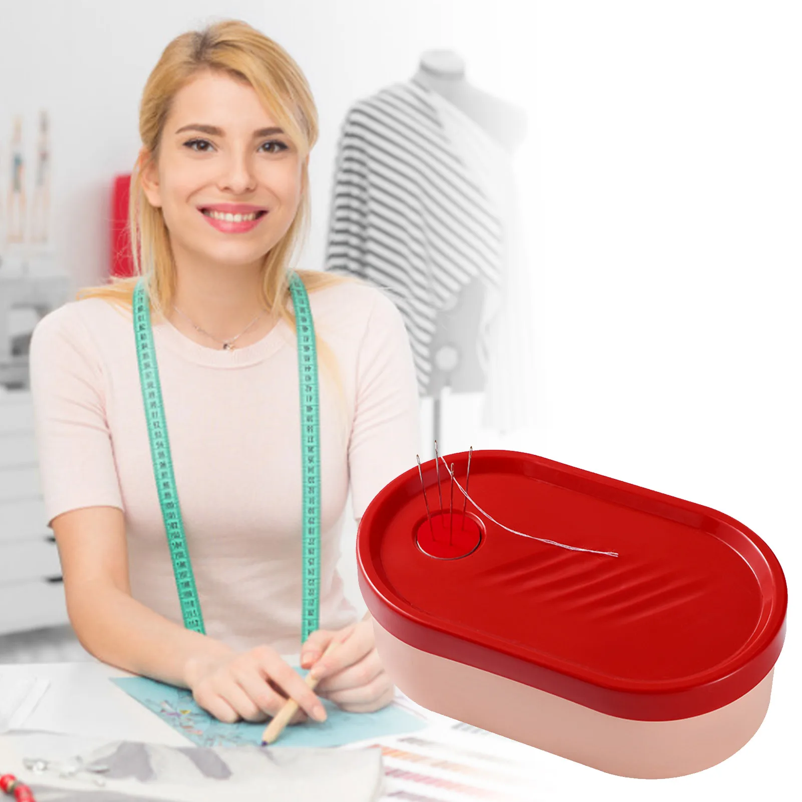 

Sewing Supplies Storage Box Organizer with Sewing Accessories Sponge for Needle Storage Compact and Practical Easy to Store
