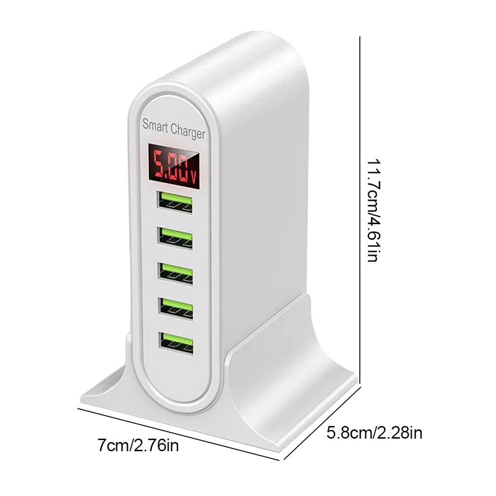 Зарядное устройство с 5 USB-портами для Xiaomi зарядная станция со светодиодным