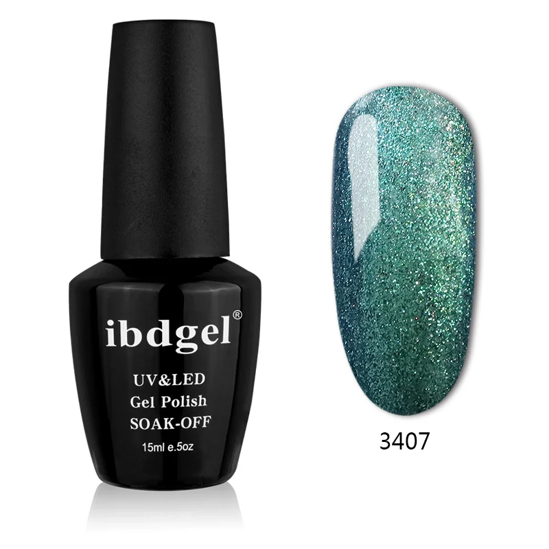 ibdgel 15ML Хамелеон Волшебный гель для ногтей Лак Замочить от УФ-геля Сияющий цвет Гель-лак Нужен черный цвет Основа Гель для ногтей Маникюр - Цвет: 3407