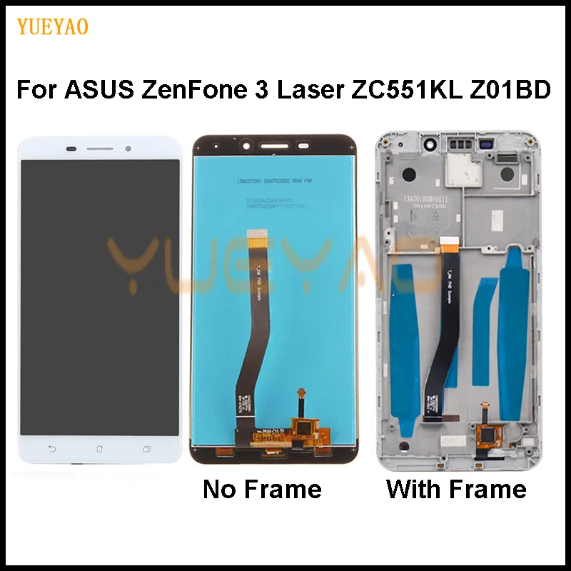 Starde for Asus ZenFone 3 Laser ZC551KL Z01BDC LCD Display Touch Screen Digitizer Assembly with Frame Gold Lcd Replacement Tool