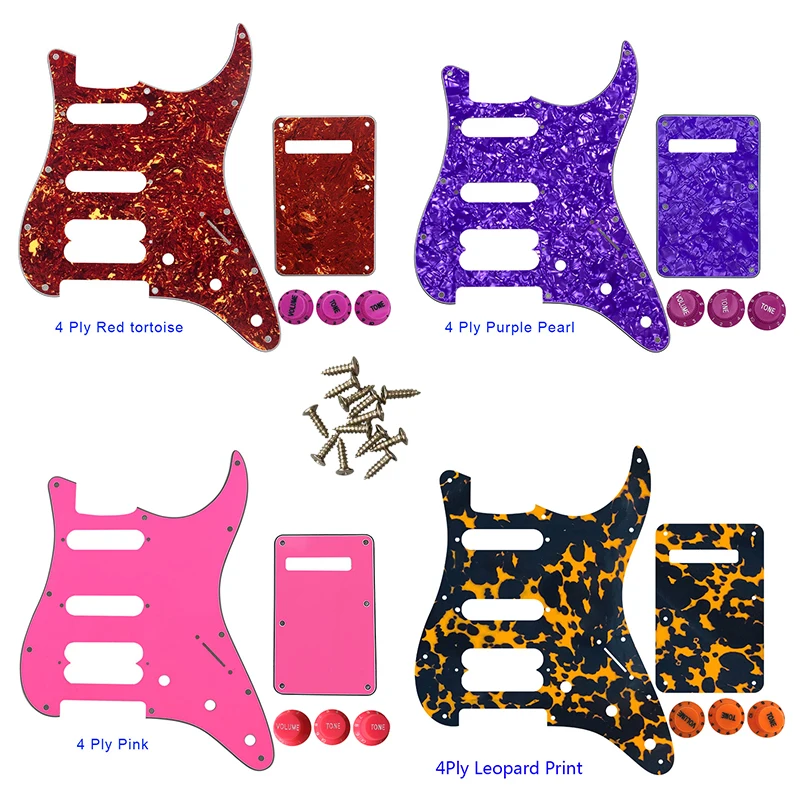 

Xinyue Parts - For FD US 72' 11 Screw Hole Standard Strat Player Humbucker Hss Guitar Pickguard & Back Plate & Control Knob