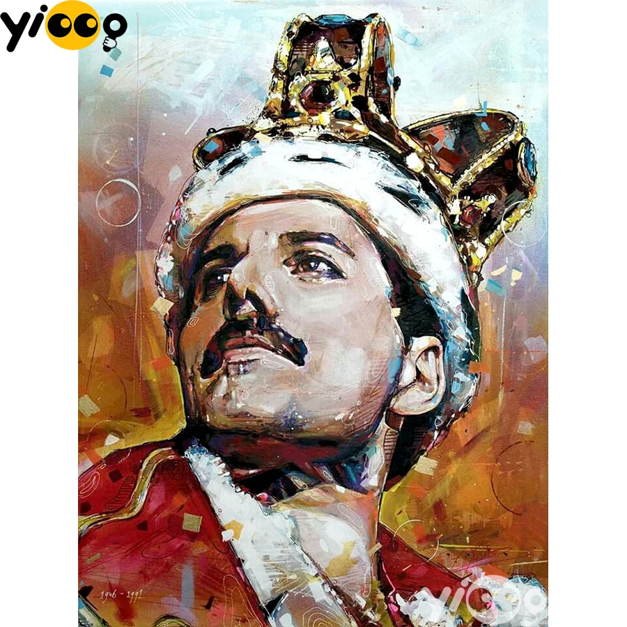 

Full Square/Round Drill Diamond Painting Cross Stitch Embroidery Freddie Mercury Queen Rhinestone Mosaic Home Decor Gift AX2377