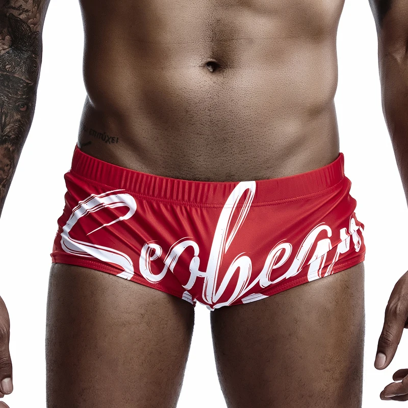 Мужские купальники SD32 летние сексуальные красные черные боксеры с буквенным