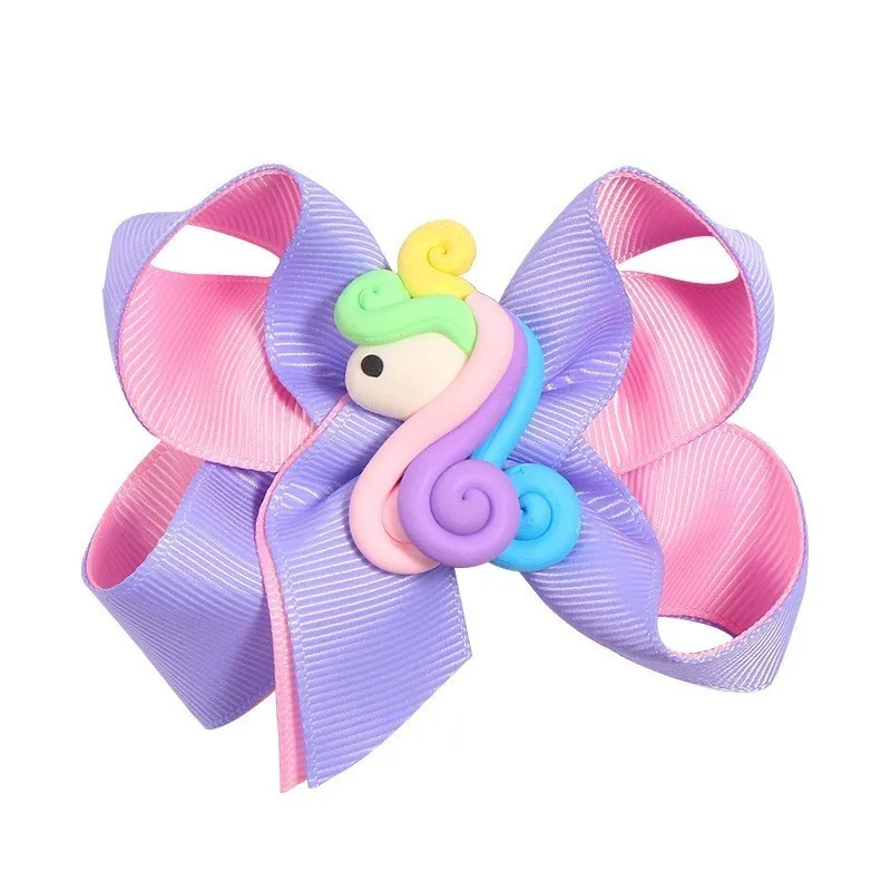 1 шт. милый единорог бант аксессуары для волос младенцев заколки головной убор
