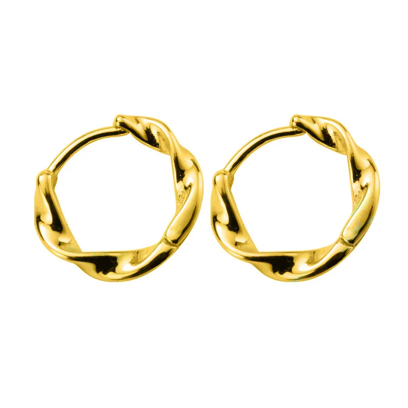 Gold Trusta, маленькие серьги-кольца, 925 пробы, серебряные серьги-кольца, золотые, женские, модные, опт, ювелирные изделия, DS1556 - Окраска металла: Gold