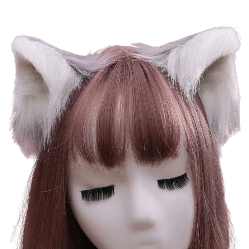 

Lovely Furry Animal Beast Ears Hair Clip Anime Lolita Wolf Cat Cosplay Hairpins X7YA