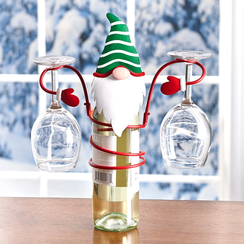

Christmas Wine Glass Holder Holiday Wine Bottle & Glass Holders Christmas Ornament Organizer Wine Glass Holder