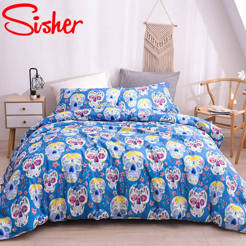 Набор пододеяльников с принтом в виде черепа реактивным Ловец снов Комплект