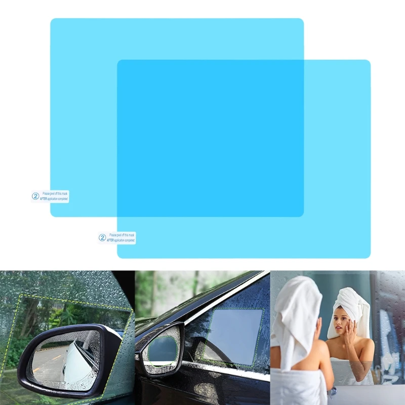 

2 Pcs Car Side Windows Mirror Rainproof Film Anti-Fog Clear Protective Sticker