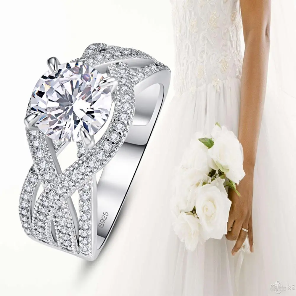 Женское кольцо с круглым топазом из серебра 925 пробы|Кольца| |